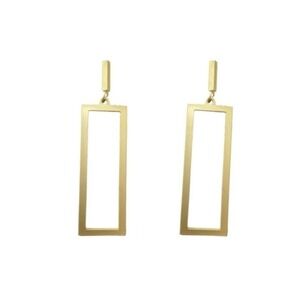 Fashion Jewelry Gold‎ Tone Rectangular Drop Dangle Earrings